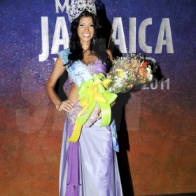 Winston Sill / Freelance Photographer
Danielle Crosskill takes her first walk as Miss Jamaica after earning the title at Saturday's Miss Jamaica World 2011 pageant at The Pegasus Hotel.