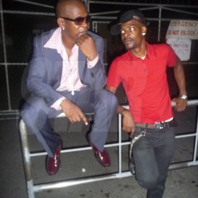 Roxroy McLean Photo

Mr Vegas (left) and fellow dancehall mate Mr Lexx, chill outside of Stone Love Headquarters, where his birthday party and video premiere was held last night.