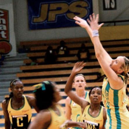 Winston Sill / Freelance Photographer
Sunshine Series netball match between Jamaica and Australia, played at the National Indoor Sports Centre (NISC), Stadium Complex on Saturday October 17, 2009.