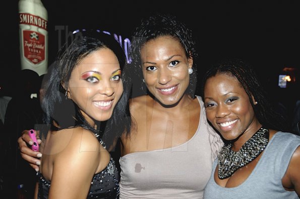 Winston Sill / Freelance Photographer
Hot chicks from Wisynco, from left  Terri Forrest, Tamara Ward and Tamika Reid having a good time at Osmosis.


**************************************************************

Osmosis Party, held at Fort Charles, Port Royal on Saturday night July 2, 2011.