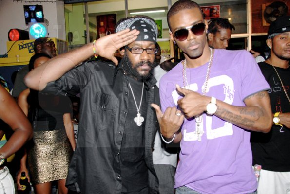Tarrus Riley (left) and Konshens hanging out before taking centrestage to perform.