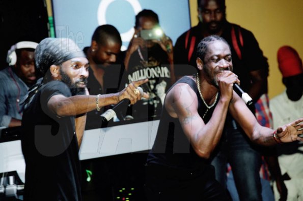 Winston Sill/Freelance Photographer
For a moment Spragga Benz (left) and Bounty Killer joined forces to tantalise the audience at Ultimate Pepperseed at Puls8, Trafalgar Road on Saturday night.












 August 31, 2013.