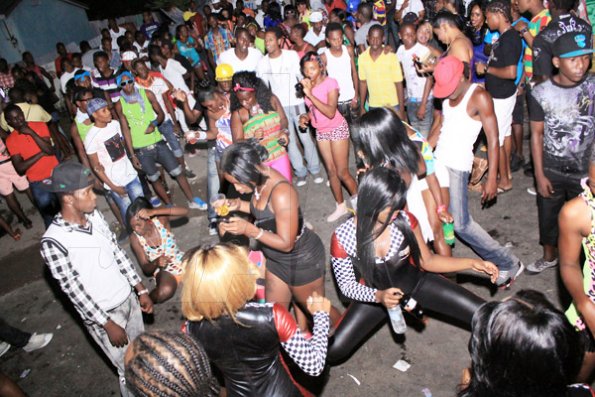 Anthony Minott/Freelance Photographer
The party in full swing during Pon Di Spot Fridayz held at Headley Avenue, Drewsland last Friday. The event is held every two weeks.