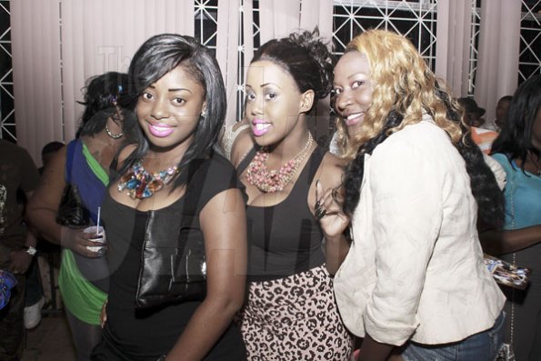 Anthony Minott/Freelance Photographer
Three divas show that they got swag. They were spotted  during a Portmore Barbers party at Lipstick Club, Bayside, Portmore, St Catherine recently.