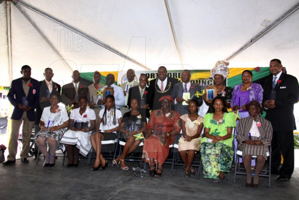 Anthony Minott/Freelance Photographer
The 17 individuals, and two organisations, honoured during a Portmore Municipal Council's Heroes Day ceremony at the Portmore Pines Plaza, Portmore, St Catherine, on Monday, October 19, 2009. A record 400-plus people attended the function.