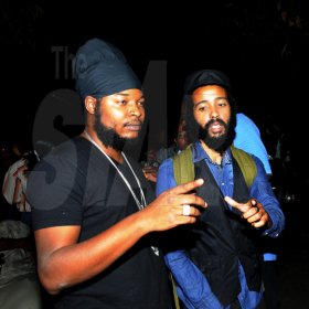 Winston Sill / Freelance Photographer

Protoje and singer Pressure at the launch of Protoje's debut album, held at Bob Marley Museum, Hope Road on Tuesday January 25, 2011.
