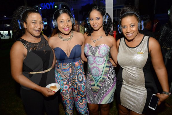 Rudolph Brown/Photographer
From left are  Rochelle Rowe, Jodi-Ann Mullings, Latoya Douglas and Racquel Watson at Quiet party at Devon House on Friday, December 11, 2015