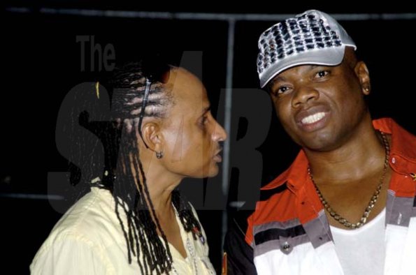 Winston Sill / Freelance Photographer
Birthday boy Ragashanti speaks with Pretty Boy Floyd at his Birthday Bash at Mas Camp, Oxford Road, New Kingston on Saturday night.