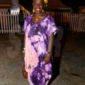 Carolyn cooper in the vip area at Reggae Sumfest Dancehall night 2017