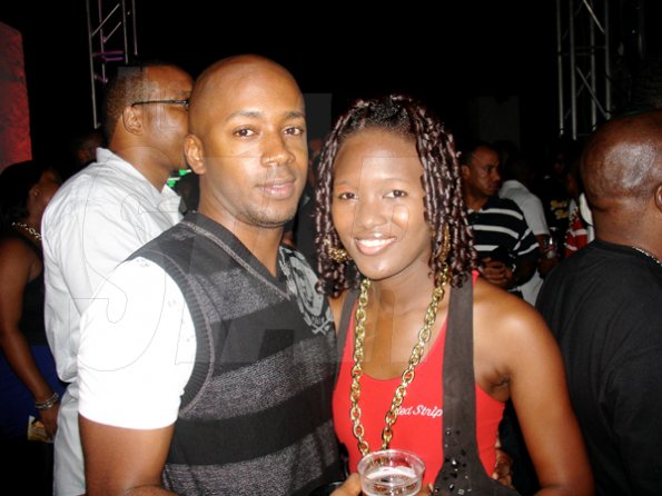 Contributed

Deane Shepherd and Safia Cooper are caught on camera at the Red Stripe Kick-Off party at Coal Wharf, Port Royal on Friday night.

********************************************************************* December 11th.