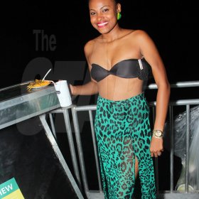 Anthony Minott/Freelance Photographer
This hot number shows off her physique and stylish clothing during Unleashed Entertainment's 'Reggae Luau' Beach Party held at Pearly Beach, Ocho  Rios, St Ann last Sunday.