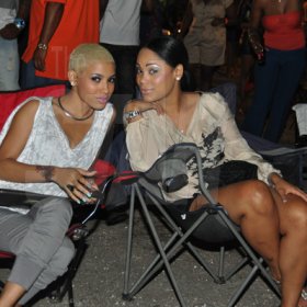 Janet Silvera/Gleaner Writer
Sumfest -Gerlena 'Barbie' Thompson (left) and Melanie Hart looking lovely at Reggae Sumfest 2K11 at Catherine Hall in Montego Bay last Friday night.