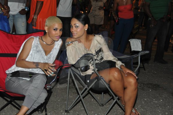 Janet Silvera/Gleaner Writer
Sumfest -Gerlena 'Barbie' Thompson (left) and Melanie Hart looking lovely at Reggae Sumfest 2K11 at Catherine Hall in Montego Bay last Friday night.