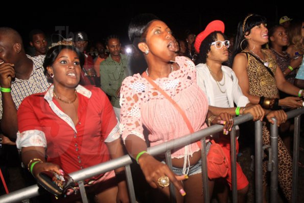 Anthony Minott/Freelance Photographer
The crowd enjoying the show  during a Rumbar Road Flex Stage show at the New Kingston Golf Academy, last Thursday, August 1, 2013.