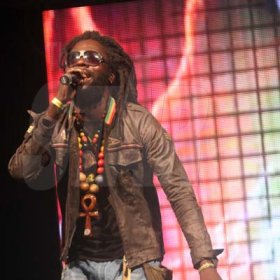 Anthony Minott/Freelance Photographer
Jah Bouks
 during a Rumbar Road Flex Stage show at the New Kingston Golf Academy, last Thursday, August 1, 2013.