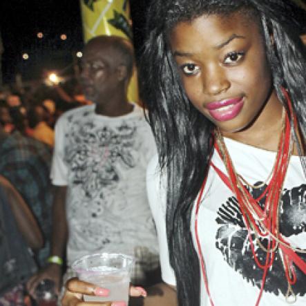 Anthony Minott/Freelance Photographer
Hot diva, Deja pose for the camera during Rumbar Chug it Sugarman's Beach, Hellshire in Portmore, St Catherine on Sunday, September 16, 2012.