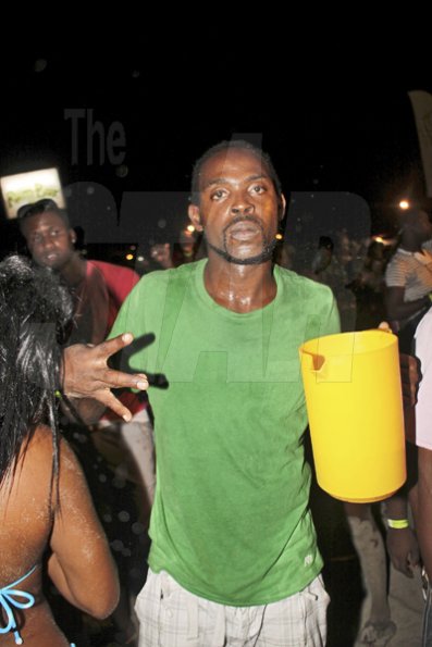 Anthony Minott/Freelance Photographer 
This man was well prepared for the party during Rumbar Chug it Sugarman's Beach, Hellshire in Portmore, St Catherine on Sunday, September 16, 2012.