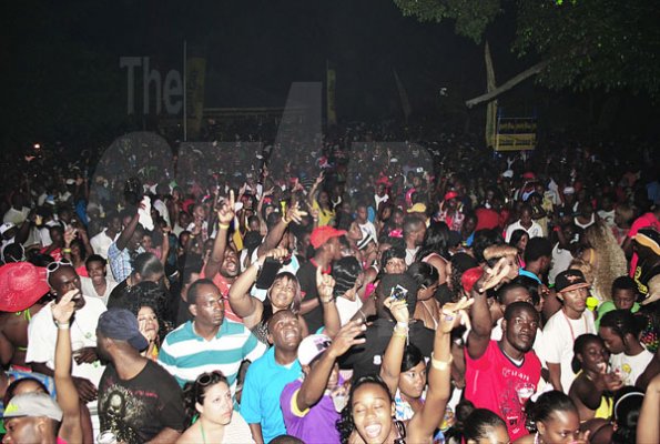 A section of the massive crowd that attended Rumbar Chug it at Aquasol Theme Park in Montego Bay, St James. Over 17,000 patrons attended the party.