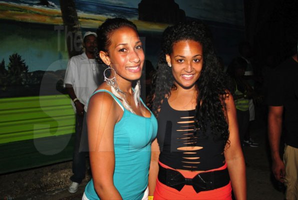 Two beauties shine brightly on a record night in terms of attendance for the party series Rumbar Chug it at Aquasol Theme Park in Montego Bay, St James. Over 17,000 patrons attended the party.