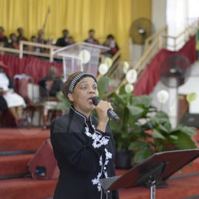 Gladstone Taylor/ Photographer

Sandra Morris-Allen (aunt in law) pays tribute in the form of a song

funeral service for the life of Annmarie Elliott-Nesbeth held at the new life assembly of God in kingston on saturday march 12, 2016