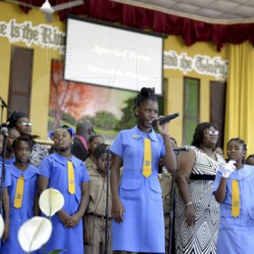 Gladstone Taylor/ Photographer<\n><\n>Students of Dunrobin Primary School perform a musical tribute<\n><\n>funeral service for the life of Annmarie Elliott-Nesbeth held at the new life assembly of God in kingston on saturday march 12, 2016