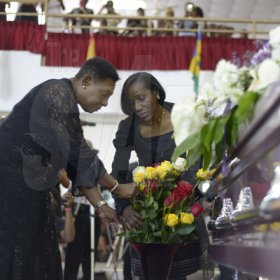 Gladstone Taylor/ Photographer

Oliva Grange Minister of Entertainment Sports, Culture and Gender affairs

funeral service for the life of Annmarie Elliott-Nesbeth held at the new life assembly of God in kingston on saturday march 12, 2016