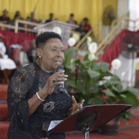 Gladstone Taylor/ Photographer

Olivia Grange (Minister of Entertainment, Sports, Culture and Gender Affairs)

funeral service for the life of Annmarie Elliott-Nesbeth held at the new life assembly of God in kingston on saturday march 12, 2016