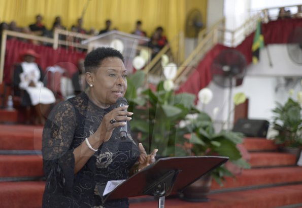 Gladstone Taylor/ Photographer

Olivia Grange (Minister of Entertainment, Sports, Culture and Gender Affairs)

funeral service for the life of Annmarie Elliott-Nesbeth held at the new life assembly of God in kingston on saturday march 12, 2016