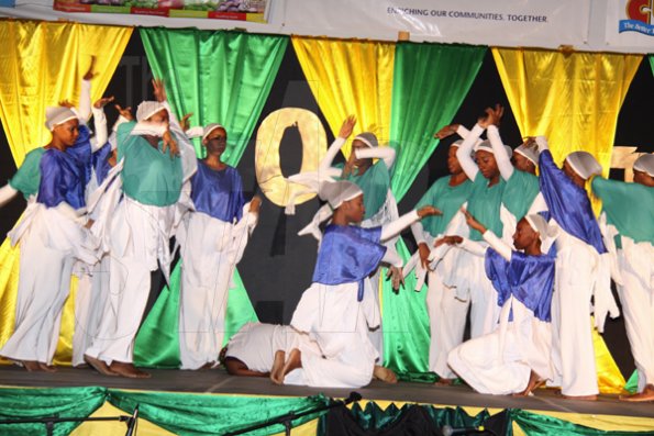 Anthony Minott/Freelance Photographer
Portmore Missionary chruch, dance ministry senior group performs to the messenger during Portmore Missionary church dance Ministry's  performance show under the theme: 'Shout' on Portmore Missionary church grounds, on George Lee Boulevard in Portmore, St Catherine on Sunday, October 18, 2009.