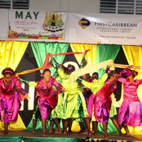 Anthony Minott/Freelance Photographer
Waterford Missionary church in performance during Portmore Missionary church dance Ministry's  performance show under the theme: 'Shout' on Portmore Missionary church grounds, on George Lee Boulevard in Portmore, St Catherine on Sunday, October 18, 2009.