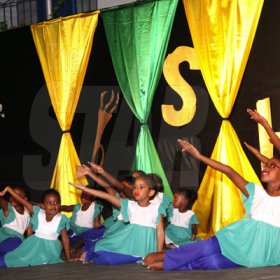 Anthony Minott/Freelance Photographer
Portmore Missionary church's junior dancers perform to 'our prayer' dduring a Portmore Missionary church dance Ministry's  performance show under the theme: 'Shout' on Portmore Missionary church grounds, on George Lee Boulevard in Portmore, St Catherine on Sunday, October 18, 2009.