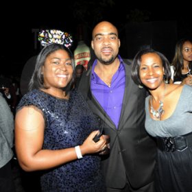 Rudolph Brown/Photographer
From left Devena Reid, Sean Reid and Tamara Smith at Smirnoff Exclusive at Chateau Xclusive, 3 Cherry Drive, Cherry Gardens on New Years Eve Friday, December 31-2010