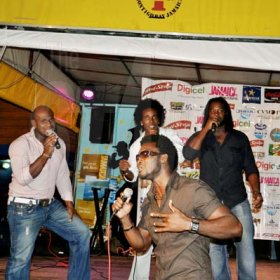 Photo by Janet Silvera 
The group 'Soul to Soul' performing at the Sumfest western Jamaica launch party at Pier One in Montego Bay on Thursday night