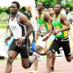 Ian Allen/Staff Photographer
Nickel Ashmeade leads the field in the 200m at the two-day Jamaica Amateur Athletic Association (JAAA) National Junior Championships, held at the GC Foster College yesterday. 


World Juniors Atlethics trials at G.C. Foster College.