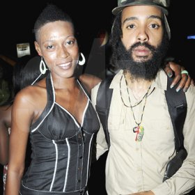 Winston Sill / Freelance Photographer
                                                                               Protoje (right) and a fan Yanique Spence hang out at the Reggae Sumfest launch, held at Devon house, on Wednesday.