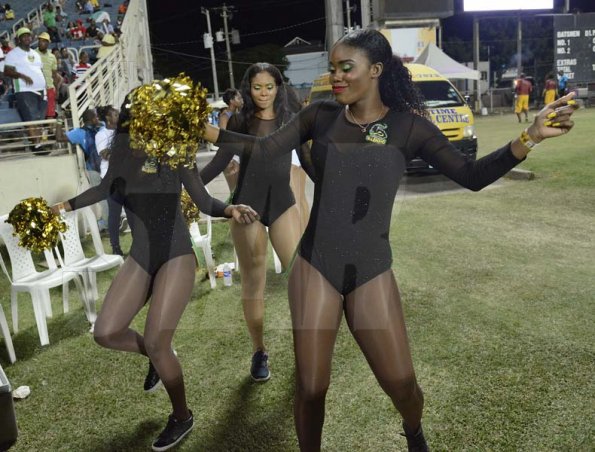 Ian Allen/PhotographerCheerleaders during the Jamaica Tallawahs vs St. Lucia Stars Caribbean Premier League (CPL) T/20 cricket match at Sabina Park on Tuesday.