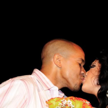 Winston Sill / Freelance Photographer
                                                                               Michael Cuff (Jr.) congratulates fiance' Tessanne with a kiss at the launch of her debut album recently.                                                                                                                                                                                                                                                                                                "In Between Words", held at Liguanea Club, New Kingston on Tuesday night January 4, 2011.