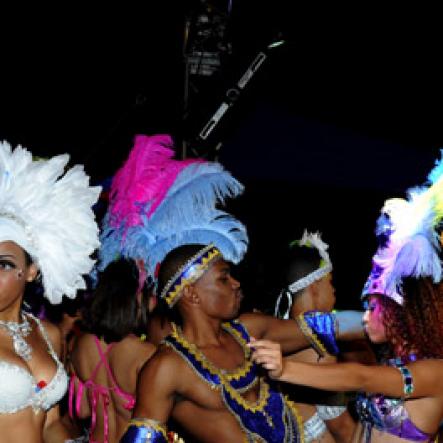 Winston Sill / Freelance Photographer
Bacchanal Jamaica and Appleton Rum presents the 2013 Band Launch Fete, featuring the 2013 costumes, held at Mas Camp, Stadium North on Friday night December 7, 2012.