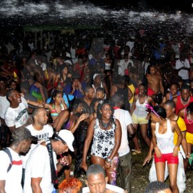 Winston Sill / Freelance Photographer
Island Mas and Kirov Vodka presents the Official and Original Water Party, "The Beach in the City Edition", held at UDC Car Park, Park Boulevard, New Kingston on Sunday January 1, 2012.