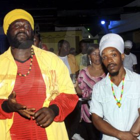 Two of the rastafarian patrons that came out to celebrate with Capleton