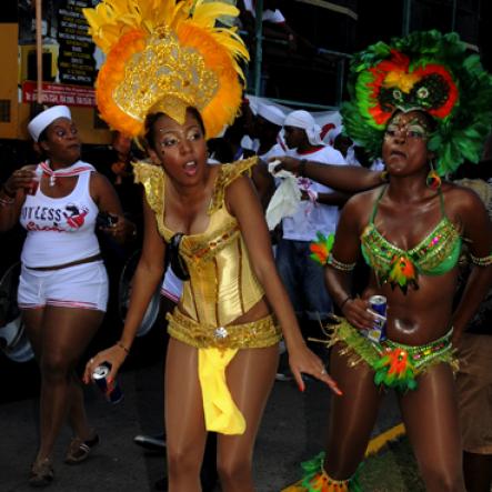 Winston Sill / Freelance Photographer
University of the West Indies (UWI) Carnival  Road Parade, with the theme "Birds of a Feather", held on the Ring Road, Mona Campus on Saturday March 19, 2011.