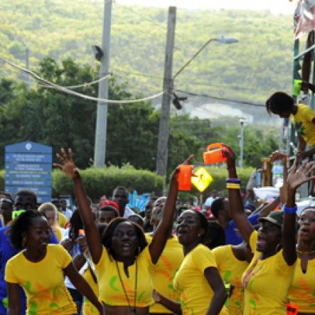 Winston Sill / Freelance Photographer
University of the West Indies (UWI) Carnival  Road Parade, with the theme "Birds of a Feather", held on the Ring Road, Mona Campus on Saturday March 19, 2011.