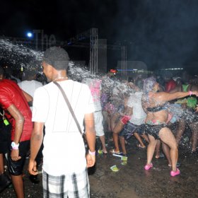Winston Sill/Freelance Photographer
Water Worl, water and foam party, held at the New Mas Camp, Stadium Complex on Sunday night August 18, 2013.